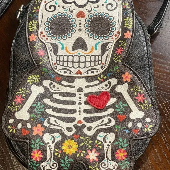 Sleepyville Critters Sugar Skull Skeleton Crossbody - Day of the Dead - NWOT​ - Picture 2 of 6